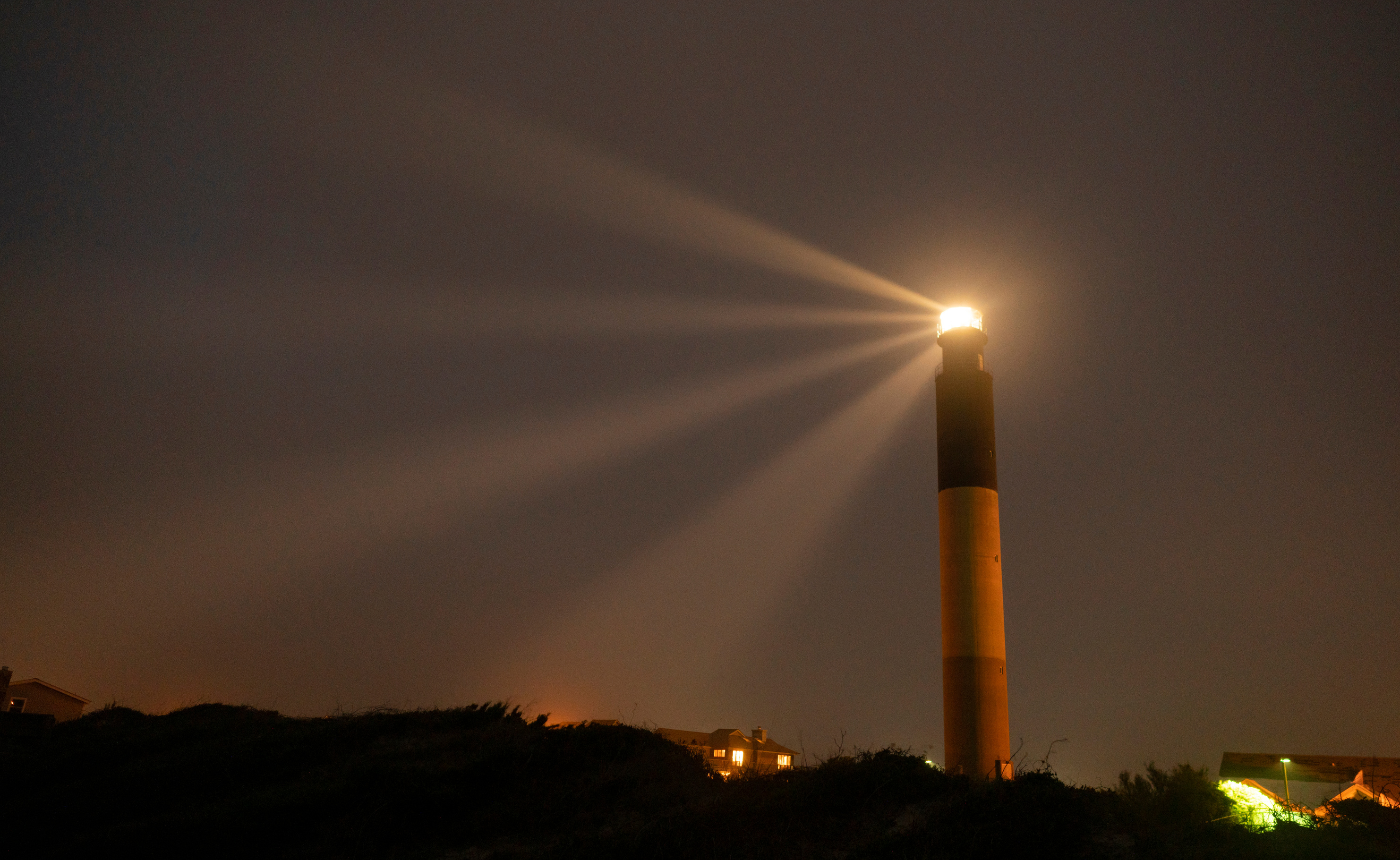 Fort Caswell Lighthouse in Oak Island in North, Carolina